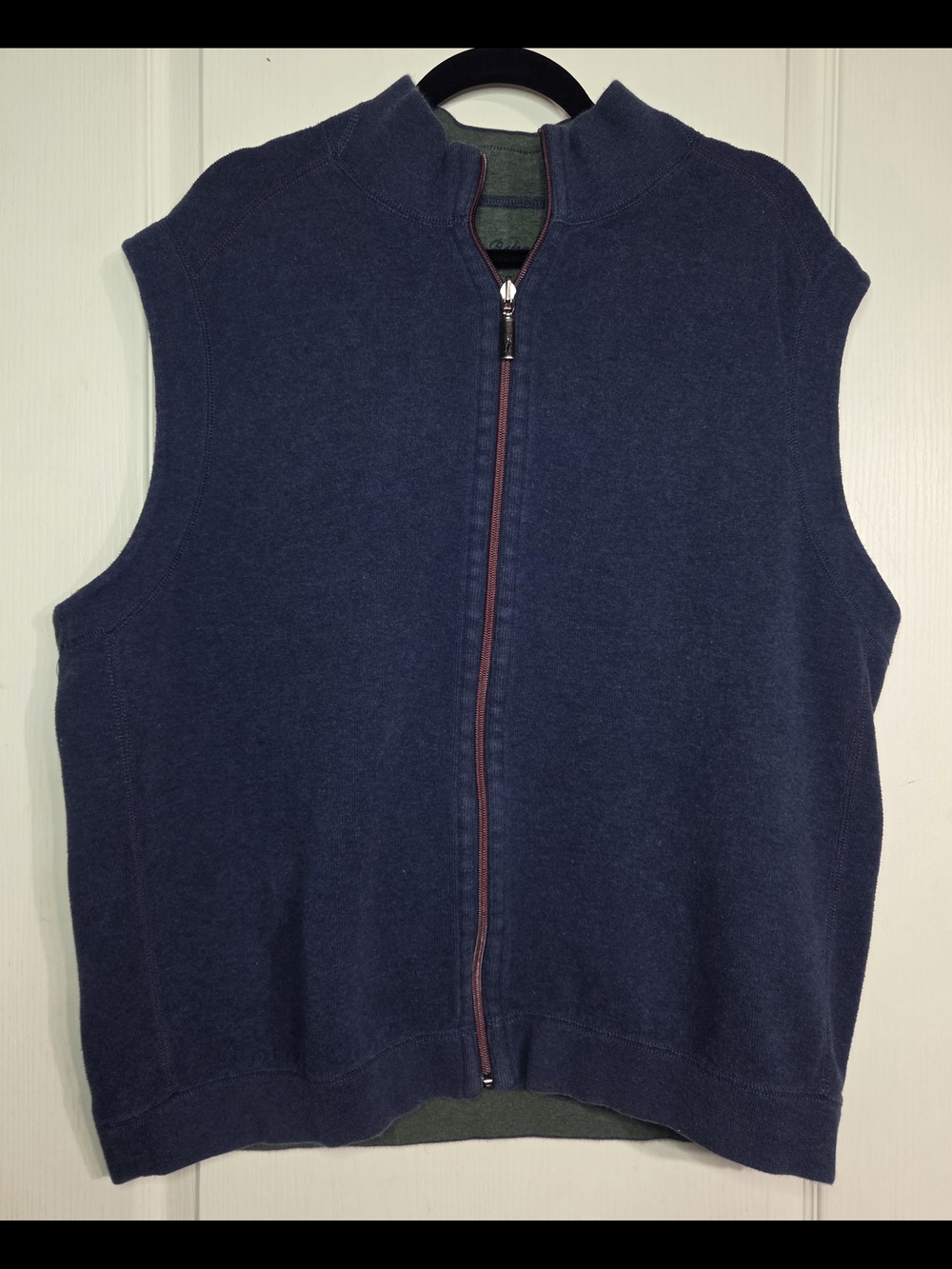 Tommy Bahama Navy Blue Zip-Front Vest